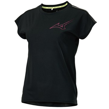 美津濃 Mizuno 女款 路跑 短袖 T恤 J2TAA70909 黑色