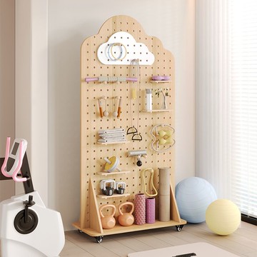 熱銷 附發票 瑜伽健身器材裝飾置物架玄關洞洞板木質瑜伽用品收納架云朵收納架【全館特惠 PPW1234】