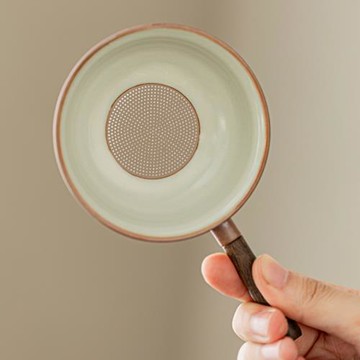 汝窯茶漏泡茶神器濾茶器茶葉過濾網創意平底鍋陶瓷茶隔隔離茶濾組