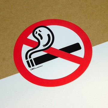 鬼同你吸煙－非吸煙區【防水防曬可重貼】膠質貼紙 / 車身貼紙