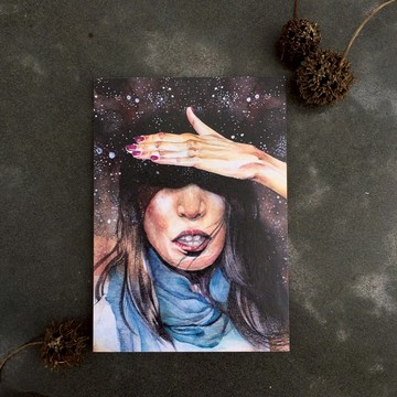 插畫明信片/頭頂的星光