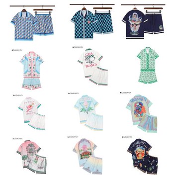 多款男士襯衫套裝  夏裝歐美CASA布蘭卡短袖印花沙灘襯衣短褲開衫