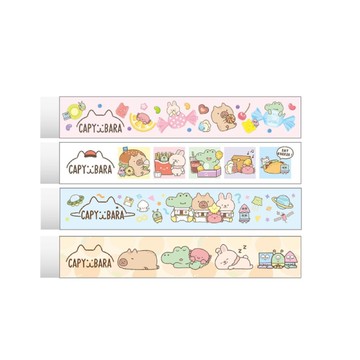 水豚 長型橡皮擦-糖果/漢堡/太空/休息