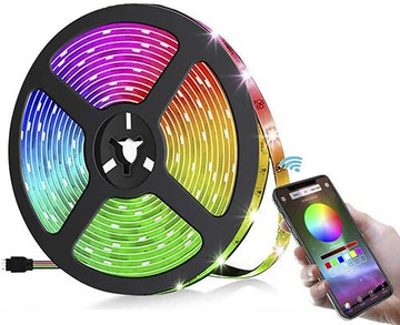 CIN【日本代購】LED防水燈條5050雙面膠帶5 m 300燈條RGB 60leds / m APP操作 Andorid / iOS兼容