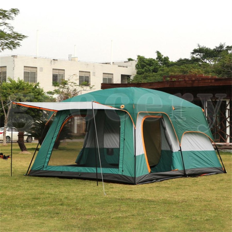大型 折りたたみ 式 テント 8人用 2ルーム キャンプ アウトドア 