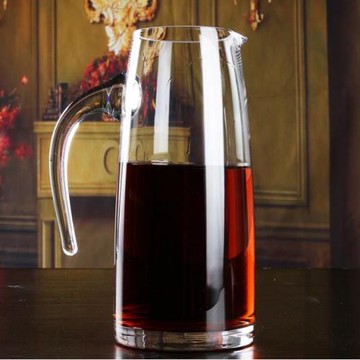 貝爾baer手工水晶玻璃紅酒醒酒器簡約大容量洋酒壺分酒壺帶把扎壺