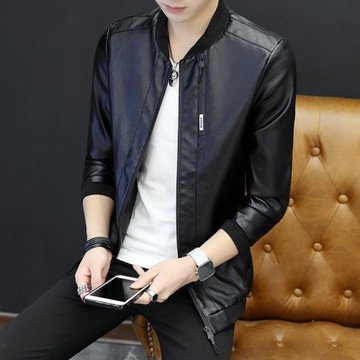 春秋冬季外套男土韓版潮流皮衣夾克褂子帥氣百搭休閑皮褂加絨加厚