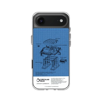 iPhone Air Clear Case（相機按鈕） 透明 - CircularBlue - 淨海藍圖