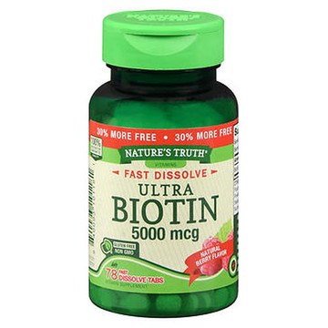 Natures Truth Ultra Biotin Fast Dissolve Tablets Natural Berry Flavor 78 Tabs by Natures Truth