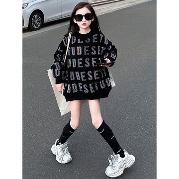 法國女童洋氣加絨衛衣2025秋冬新款女孩冬季一體絨保暖外套上衣潮