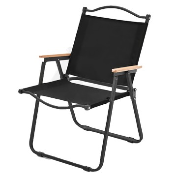 克米特 折疊椅 露營椅 櫸木手把-標準款 54x47x60cm  黑色  1個