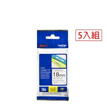 BROTHER TZe-141 護貝標籤帶 ( 18mm 透明底黑字 )-5卷/組