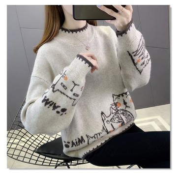 女大童毛衣冬季秋冬寬松高領套頭2025新款內搭12歲女孩打底針織衫