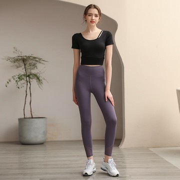 OOK春夏新款專業運動健身瑜伽套裝女帶胸墊跑步上衣瑜伽健身服女