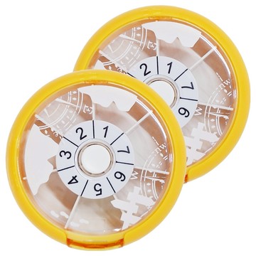 Fullicon 護立康 7日旋轉圓型藥盒 9.3 x 9.3 x 2.7cm 黃色  2個