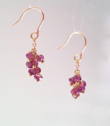 紅石榴石 K14GF耳针/耳夾