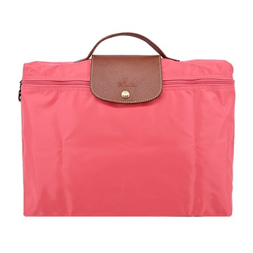 [平輸版]LONGCHAMP LE PLIAGE系列再生尼龍手提摺疊公事包(小/石榴紅)真品平輸