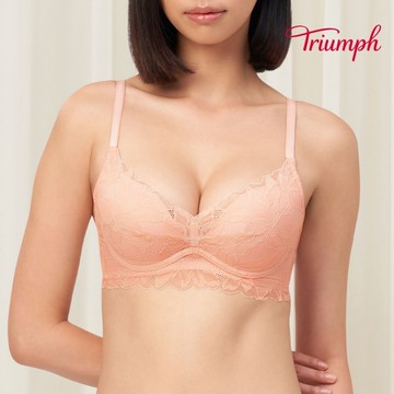 黛安芬-Premium 木蘭花影系列 水波V型輕質鋼圈內衣 B-Ｄ柔粉｜16R8981 EK