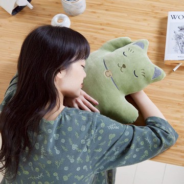 【YVONNE以旺傢飾】招財貓午安枕-抹茶綠