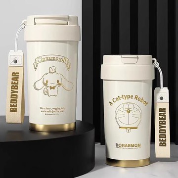 BEDDY BEAR 杯具熊 卡通聯名輕心保溫咖啡杯 500ML(哆啦A夢 KITTY 大耳狗 保溫杯 保溫水壺)