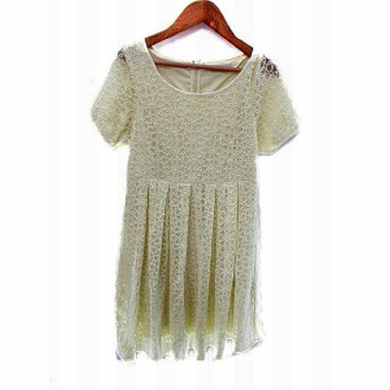 中古 アースミュージック エコロジー Earth Music Ecology ワンピース 半袖 ひざ丈 レース 花柄 F 白 ホワイト Akk 通販 Lineポイント最大1 0 Get Lineショッピング