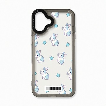 iPhone 16 Plus 殼 TRON IPhone 16 PLUS 手繪小兔子透明殼  載具 太空殼 透黑款 手機殼