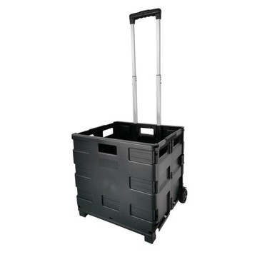 一件代發兩輪帶蓋全黑包郵拉桿式塑料折疊超市購物買菜車收納箱