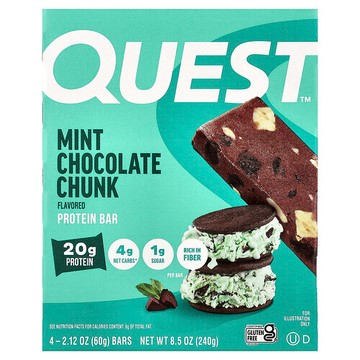 Quest Nutrition, 蛋白棒，薄荷巧克力塊，4 根，每根 2.12 盎司（60 克）