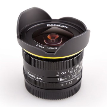 KAmlan 7.5mm 大光圈全景廣角微單魚眼相機定焦鏡頭【Snowbelle優選】
