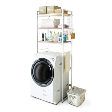 【C'est Chic】長谷川可伸縮洗衣機置物架-白框