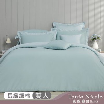 Tonia Nicole 東妮寢飾 碧色湖300織長纖細棉素色兩用被床包組(雙人)