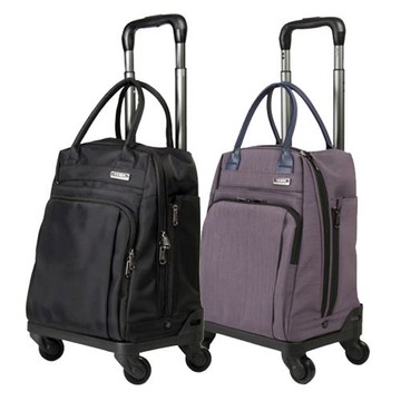 【YESON 永生】11吋拉桿袋/登機箱-(黑色/紫色)