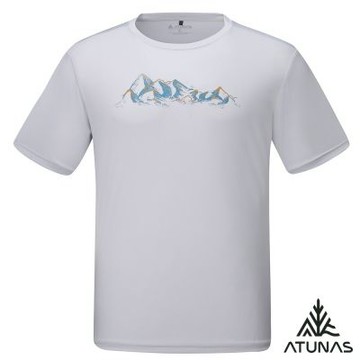 【ATUNAS 歐都納】男款循環ATUNAS-TEX短袖T恤A2TS2610MC灰/透氣/快乾排汗/簡約圖T/山形印花