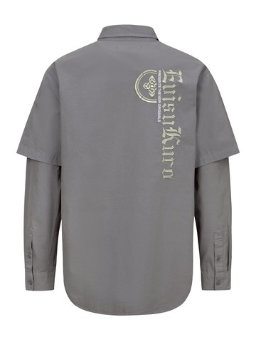 Logo Embroidery Mock 2-In-1 Relax Fit Shirt