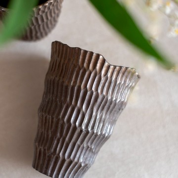 隱沒的時光_鐵鏽 - 有孔盆器 - 大