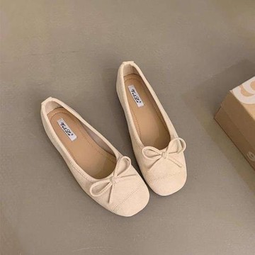 JP Queen New York 溫柔婉約蝴蝶結法式圓頭平底豆豆鞋(5色可選)