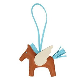 Hermes 愛馬仕 Rodeo MM 飛馬吊飾(金棕/糖果藍/奶昔白)
