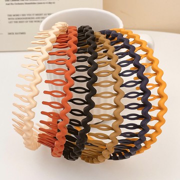 夏季磨砂糖果色帶齒防滑發箍女復古法式高顱頂頭箍發卡頭飾捆