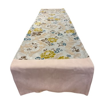 J&N 柔伊古典緹花檯布 灰藍色  178 x 38cm  1條