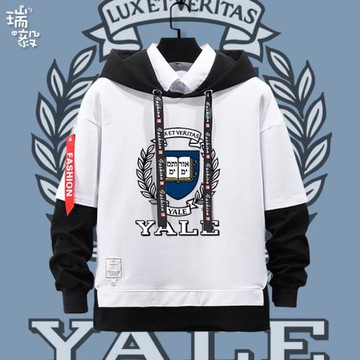耶魯大學校園文化紀念世界名校假兩件連帽衛衣男女兒童裝學生外套