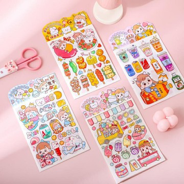 【玩具兄妹】現貨! 可愛女孩手帳貼紙(一包4入) 和紙手帳貼 小女孩最愛手帳貼 筆記本貼紙 DIY貼畫 小朋友獎勵貼紙