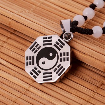 道家太極八卦護身符男女士項鏈鎮宅辟邪轉運掛件陰陽招財乾坤吊墜1入