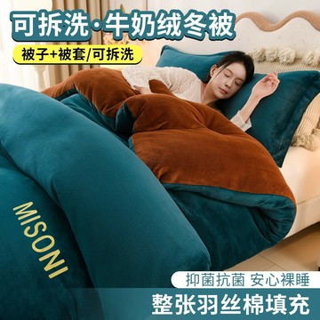 【可拆洗機洗】牛奶絨被子 加絨冬被 保暖棉被 毛絨被套 雙面絨被 可機洗被褥 加厚保暖 親膚不掉毛 單件被套 秋冬保暖必備