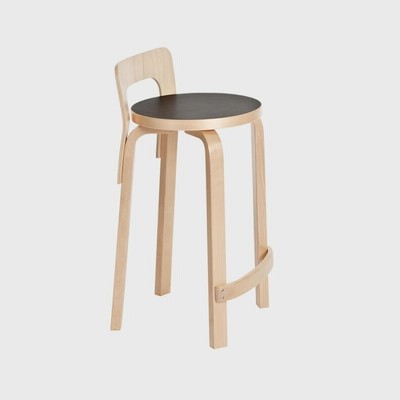 アルテック artek カウンターチェア K65 リノリウム 黒 アルテック artek アアルト 北欧 椅子 チェア ハイチェア ハイスツール おしゃれ 木製 正規品