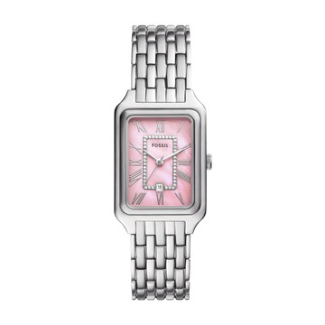 Raquel 銀韻女伶嫣粉女錶 銀色不鏽鋼錶帶手錶 26 MM ES5401