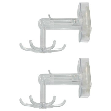 FANCY LIFE 吸盤式6爪旋轉掛鉤  透明白  2個