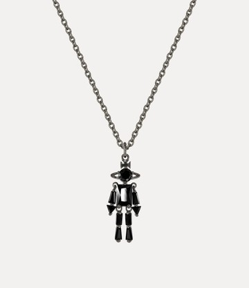 Vivienne Westwood Man. Issa Pendant Necklace Gunmetal Cubic Zirconia Men