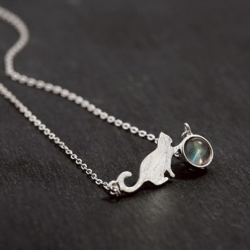 現貨 皇冠 可愛貓 項鍊 亮面  項鏈 贈送45公分鍊子 33