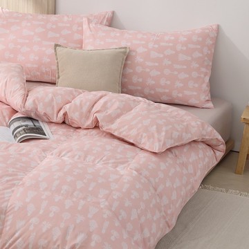 單人/冬月羽絨被/好收納、可機洗、免被套、超保暖-陽台粉