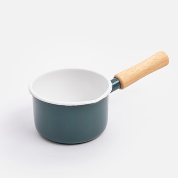 琺瑯單柄牛奶鍋12cm-煙霧藍